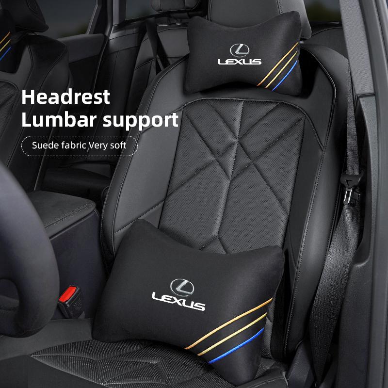 Keychain Suede Car Seat Headrest Lumbar Pillow For Lexus Fsport RX330 IS250 Ct200h ES300h RX350 IS300h Car Interior Head Aupport