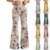 Women's Fashion Loose Drawstring Waist Floral Print Casual Sports Pants Casual Flared Pants