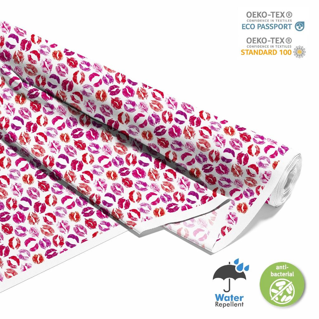 Outdoor Dekostoffe Oxford - Motiv Aufgemalte Lippen