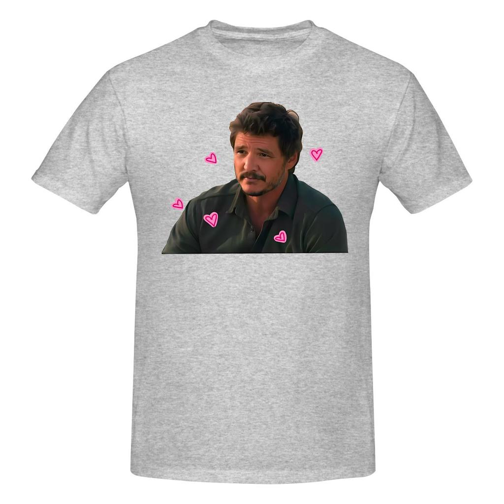 Pedro Pascal With Hearts Long Style Tshirt Niche Personality Fashion Sense Shirt