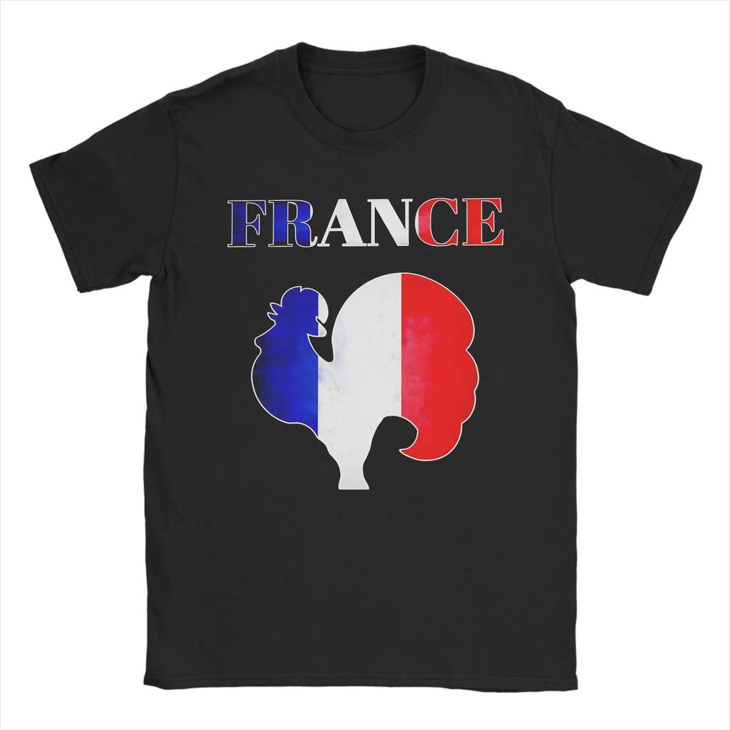 French Rooster France Flag Tshirts For Unisex Novelty 100 Cotton Tees Round Collar Short Sleeve T Shirts Big Size Tops