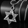 Stainless Steel Jewelry Titanium Steel Necklace Men's Retro Double-sided Six-pointed Star Alloy Pendant Personality Hip Hop Accessories