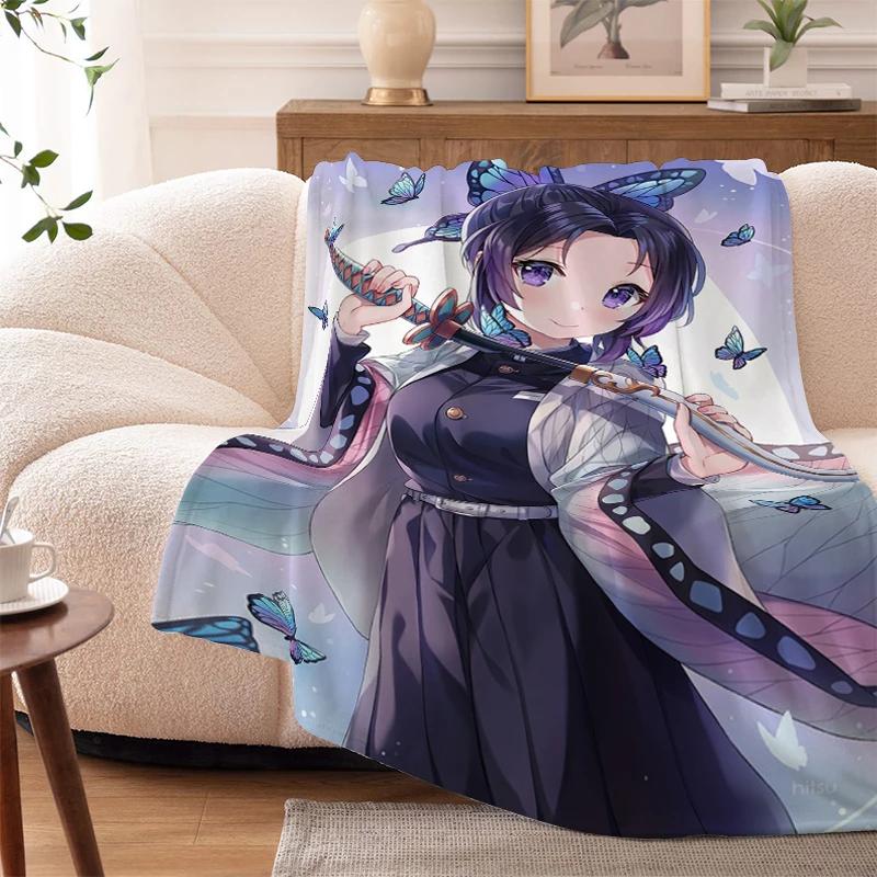 Пледы для дивана на зиму Аниме D-Demons Slayer Теплый на колени Кровать Флис Кемпинг Пушистые Мягкие Пледы Микрофибра Постельное белье Кинг-сайз