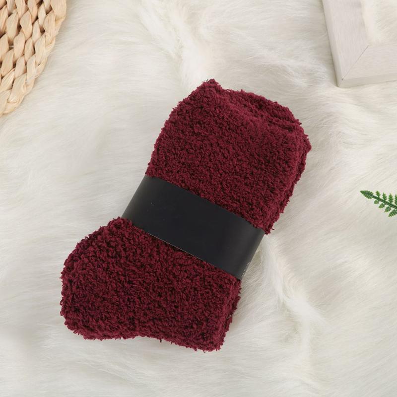 Autumn Winter Plush Thickened Warm Socks Middle Tube Velvet Soft Coral Fleece Fluffy Sleeping Fuzzy Home Floor Men Boots Socks
