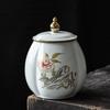 Tea can large creative red sealed storage tank gift box gold-plated European ceramic tea packaging tank