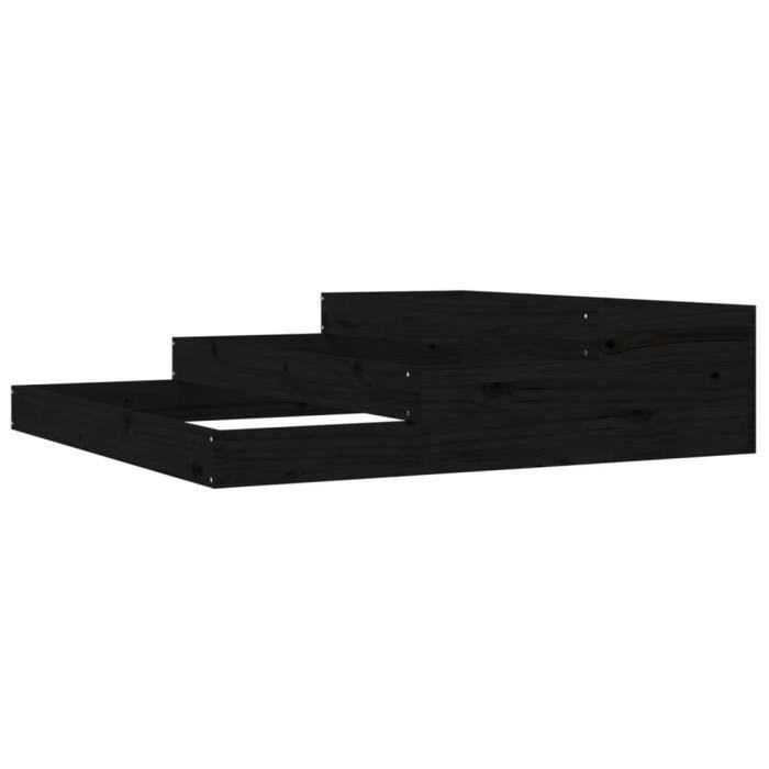VidaXL Planter Black 107x107x27 Cm Solid Pine Wood 823917