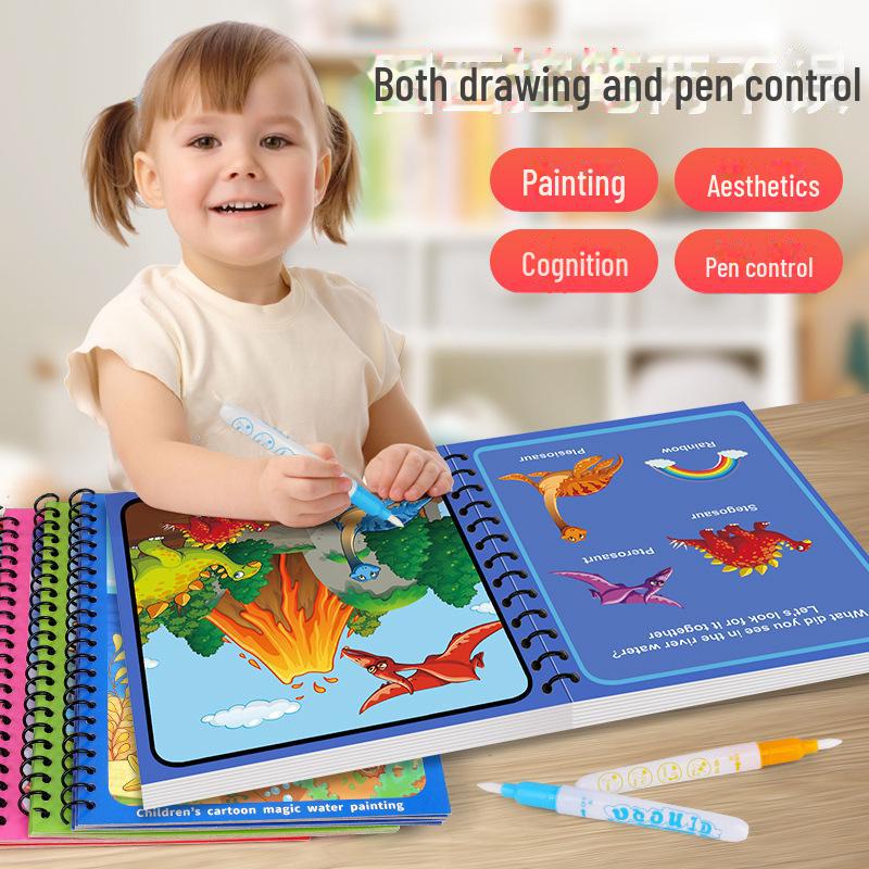 Повторяющаяся книга для рисования на воде: Развивающая игрушка для мальчиков в детском саду - Прозрачные акварельные краски для бесконечного удовольствия от рисования
