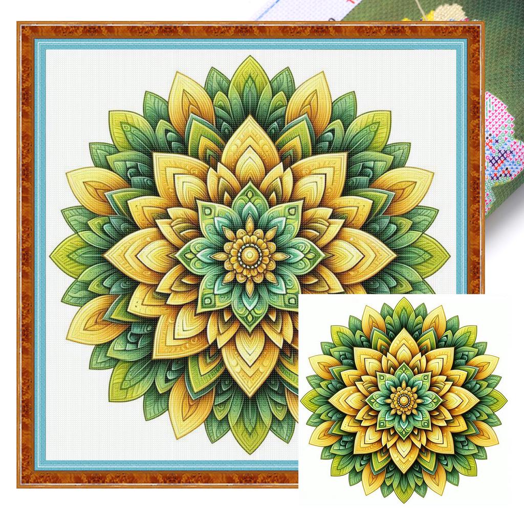 Мандала Полный 11CT DIY Набор для вышивания с нанесенным рисунком 40x40 см Печатные наборы для вышивки крестом для начинающих взрослых Домашний декор