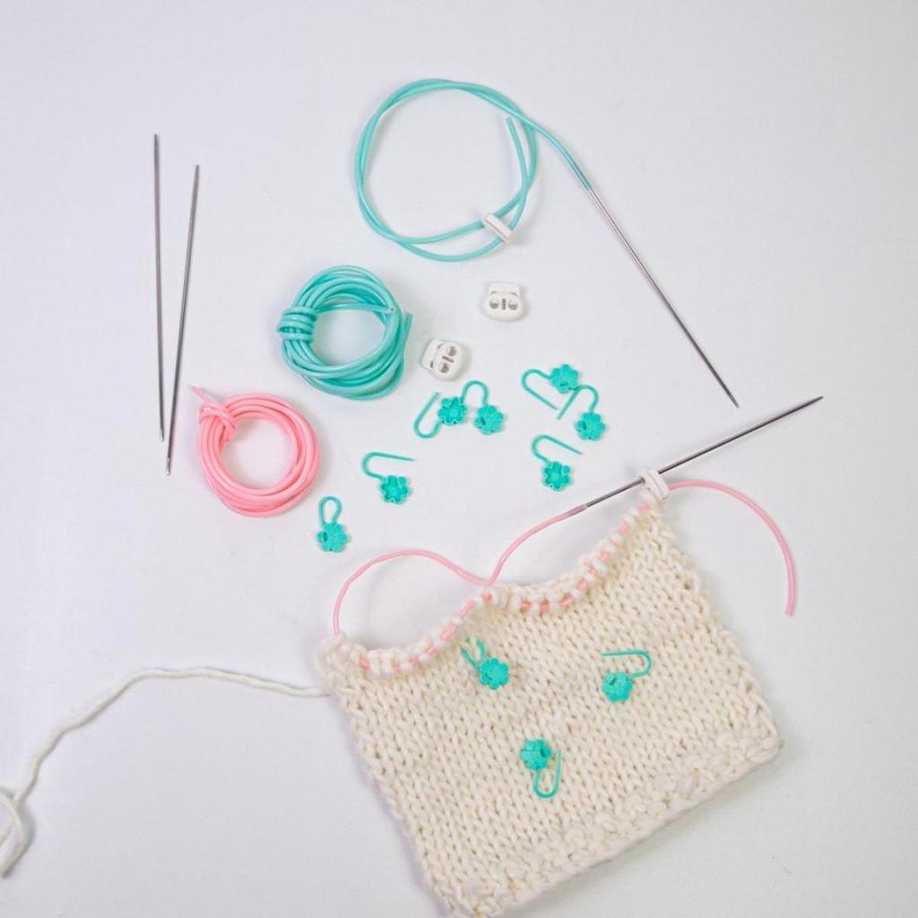 Stiches Keeper Knitting Stitch Holder Cords Needle Stoppers with Markers Barber Cord
