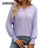 Spring and Autumn Women's Long Sleeves Loose V-Neck Range Tops Bat Sleeve Tops