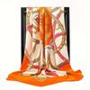 Printed Silk Scarf for Women Versatile Thin Simulation Silk Scarf 90*90cm Large Square Scarf