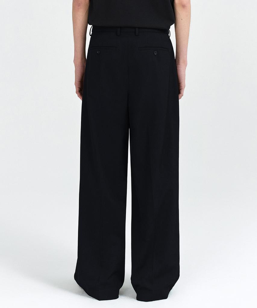 MUSINSA STANDARD Super Wide Hidden Banding Slacks [Black]