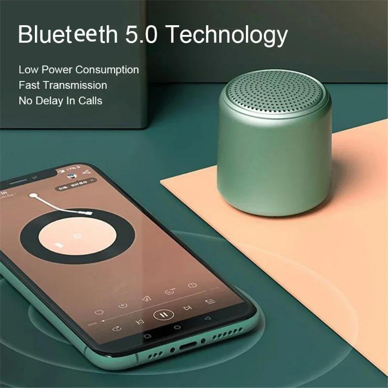 Мини портативная беспроводная Bluetooth колонка Длительное время работы Стерео объемный бас USB-зарядка Круглый аудио плеер для улицы Горячая распродажа