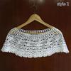 White Elegant Knit Dress Lace Crochet Shawl Wraps Bridal Hollow Out Cover Up Women Summer Sun Protection False Collar Cape