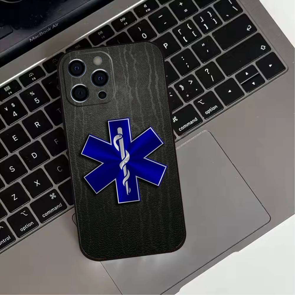 EMT EMS Ambulance LOGO  Phone Case For iPhone 17,16,15,14,13,12,11 Plus,Pro Max,XS,Soft Silicone Black Cover