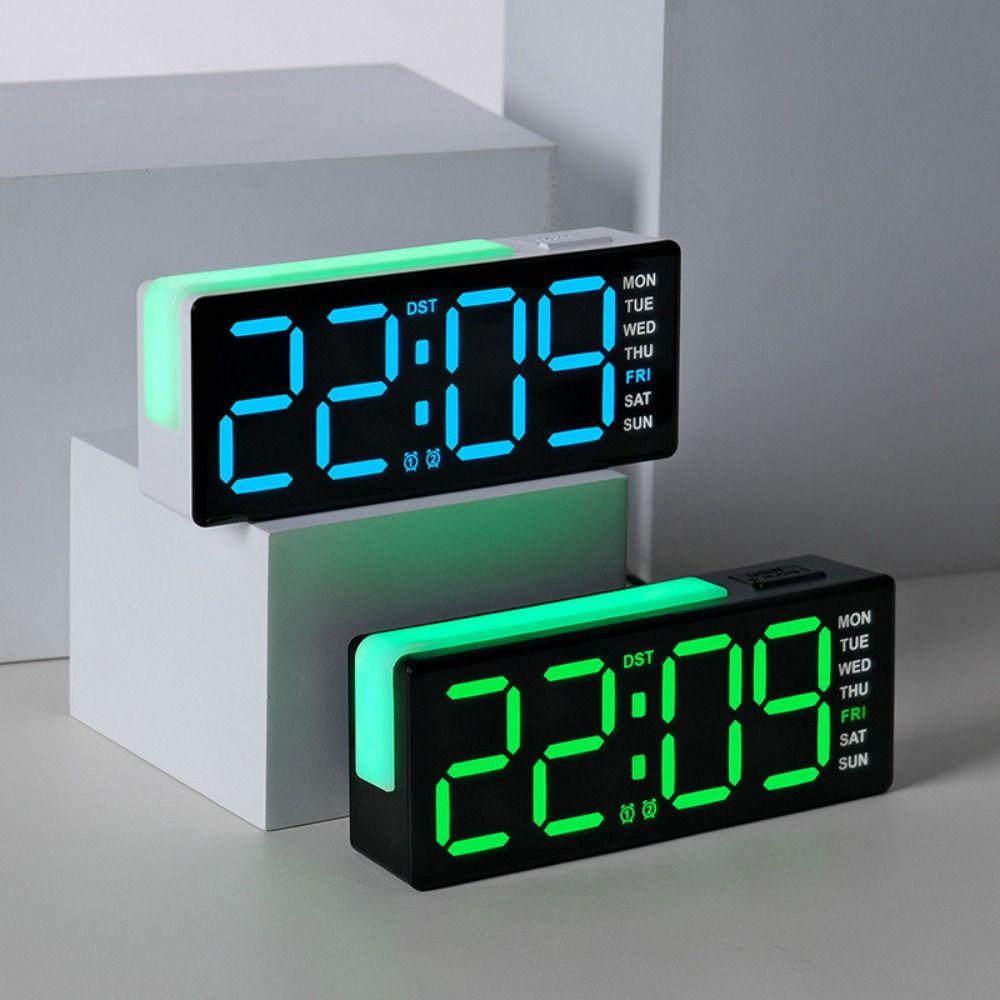 with Calendar Bedside Alarm Clock Temperature Electronic Digital Clocks LED Night Light Clock Home