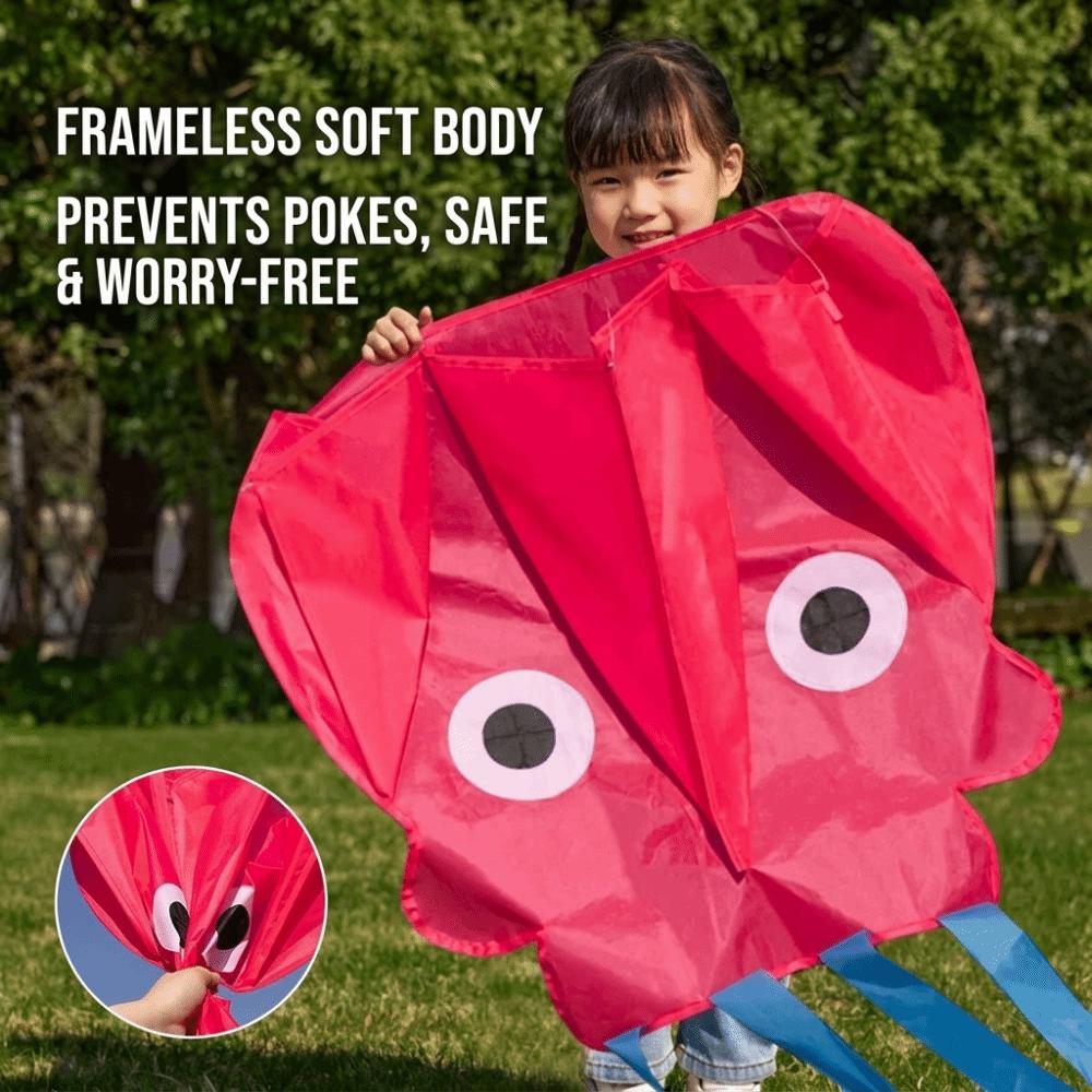Good Flying Octopus Kite Easy to Fly Children's Pocket Kite Durable 3D Soft Kite  Beach Garden