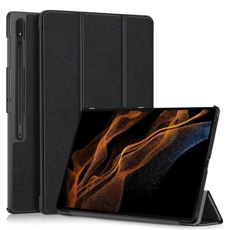 For Samsung Tab S10 Ultra Case 14.6 Inch S9 S8 Ultra SM-X920 X910 X900 Flip Stand Magnetic Leather Cover Hard 14.6" Tablet Case