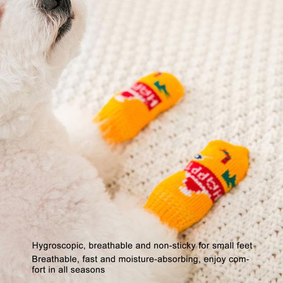 4 шт. носки для домашних животных, хорошая эластичность, сохраняют тепло, мягкая обувь для кошек и собак, носки, товары для домашних животных