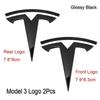 Автомобильная наклейка Tesla 2 шт. 3D ABS Черный Хром Красный Карбон Эмблема на капот автомобиля Наклейка на задний багажник Для Tesla 3 Y Наклейки Аксессуары