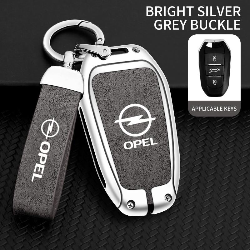 Кожаный Чехол-Оболочка Защитный Брелок из Цинкового Сплава для Умного Ключа Автомобиля Для Opel Mokka Corsa Astra Phev Grandland Hybrid 2025 Аксессуар