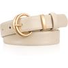 Women Belt for Jeans Pants Dresses Fashion Ladies Faux Leather Waist belt with Gold Buckle