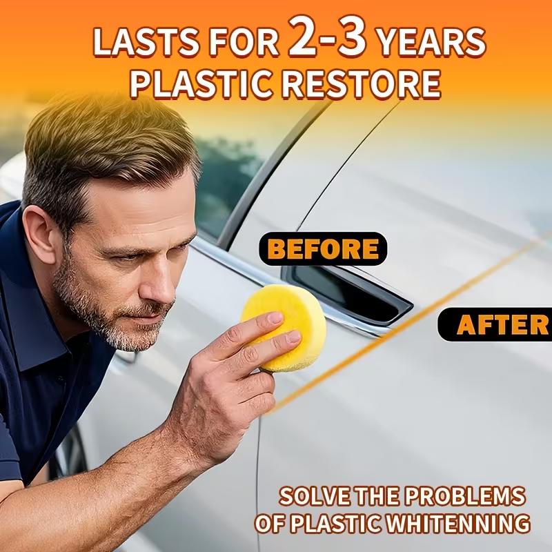 Car Plastic Repair Polishing Wax - 400g Large Capacity Dashboard, Tire, Bumper Care Cream, Brightening and Scr Removal, Essentia