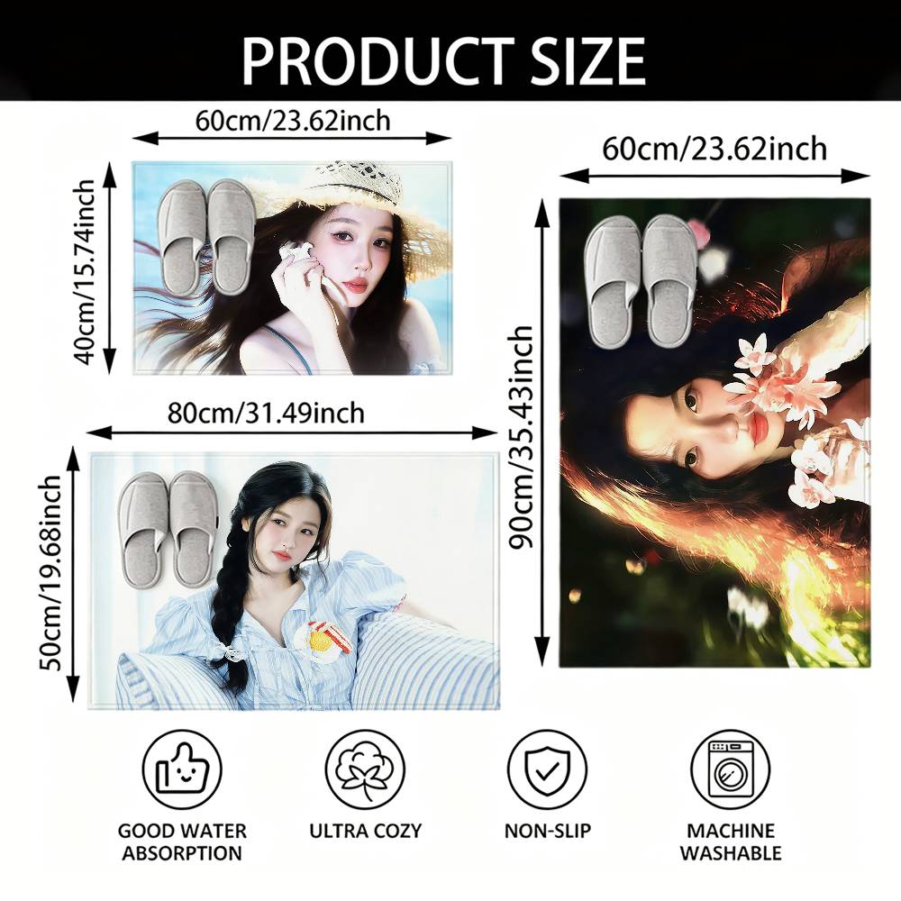 Esther Yu Shuxin Floor Mat Soft Non Slip for Entry Door Bathroom Indoor Home Decorative Carpet