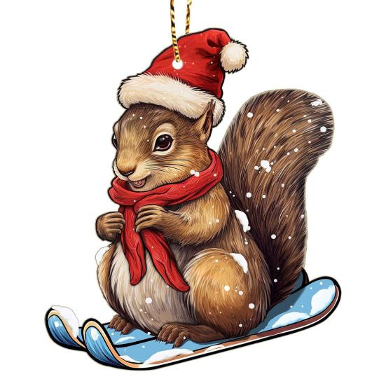 Рождественские украшения Мультяшные животные Санта лось слон подвесное украшение акриловый кулон с шнурком для домашнего декора елки