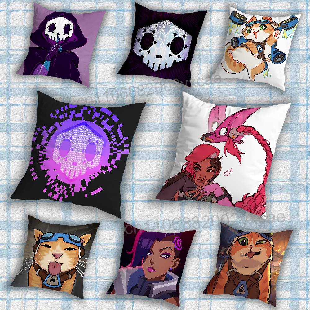 Игра Jetpack Cat Overwatch Sierra Sombra Наволочка Подходит Для Дивана Автомобиля Спальни Офиса Подушки Декоративная Наволочка