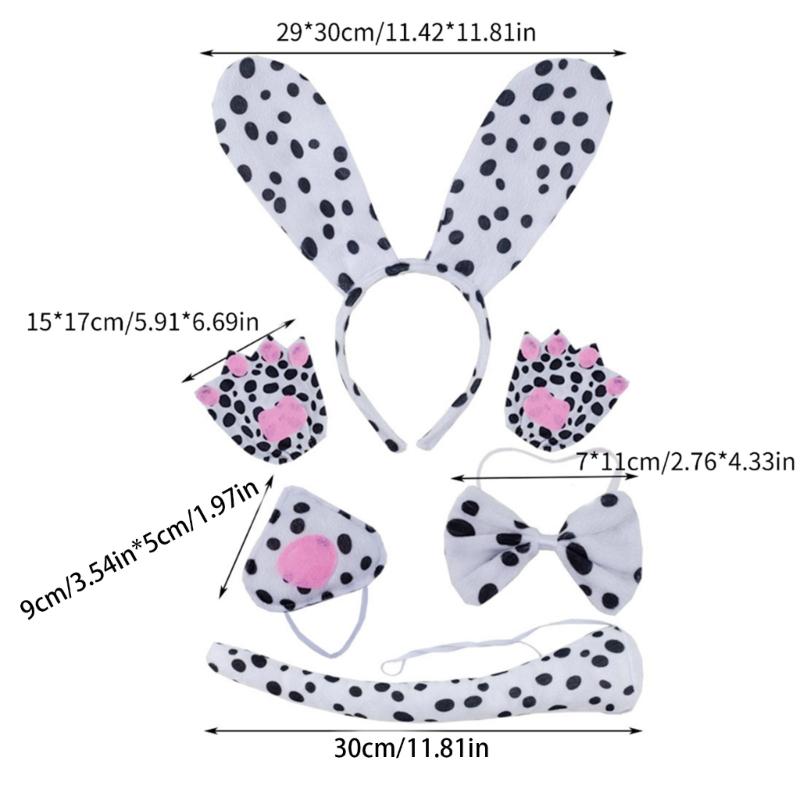 Animal Dress up Kits Include Dog Hairband, Tail, and Bowtie for Kid Halloween