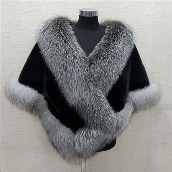 Faux Fur Shawl Women Imitation Fox Fur Dress Capes Thick Warm Short Furry Coat Luxury and Wealth Autumn Winter