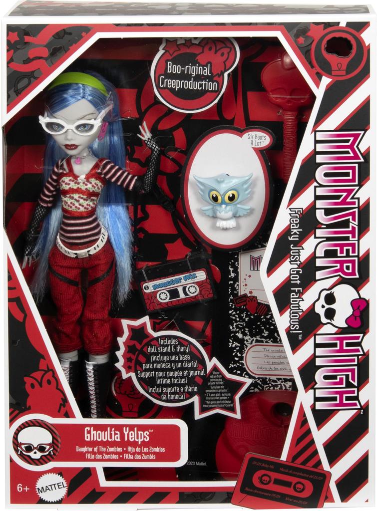 Monster High Booriginal Creeproduction Doll, Ghoulia Yelps Collectible Reproduction, Doll Stand, Diary, Pet Owl, Sir Hoots-A-Lot (Amazon Exclusive).