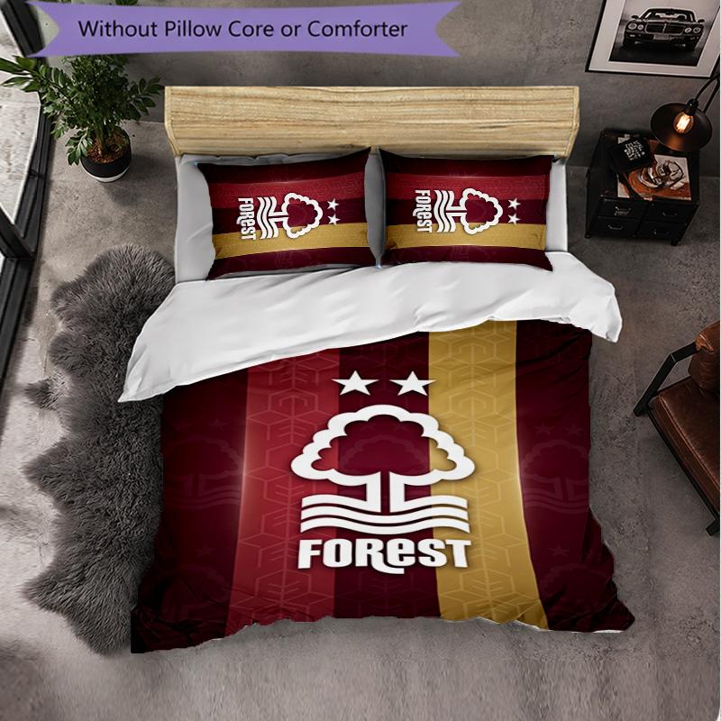Nottingham Forest Themed Bedding 3Pcs Duvet Cover Set Decorative Bed Linen For Teen Room Home Decoration