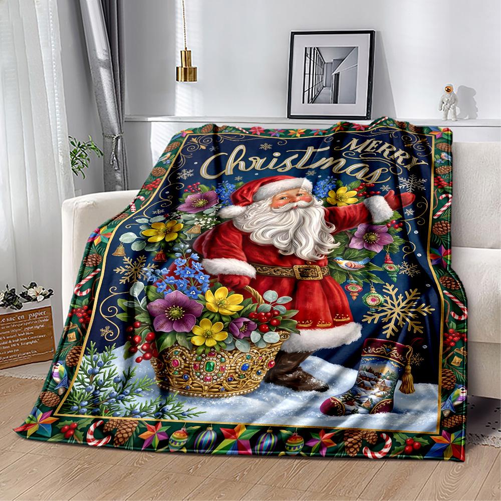 Winter Wonderland Snowman Flannel Blanket-Soft and Suitable for Sofas,Beds,Offices,Travel,All Seasons,Great Gift for Holidays and Birthdays.