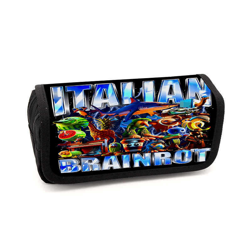 Brain rot pencil case Animation peripheral storage bag Stationery pencil case