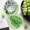 6PCS Diamond Crafts Coasters Fresh Greenery Diamond Painting Coasters Kits Mandara Wooden for Adults Kids Beginner Gift Supplies