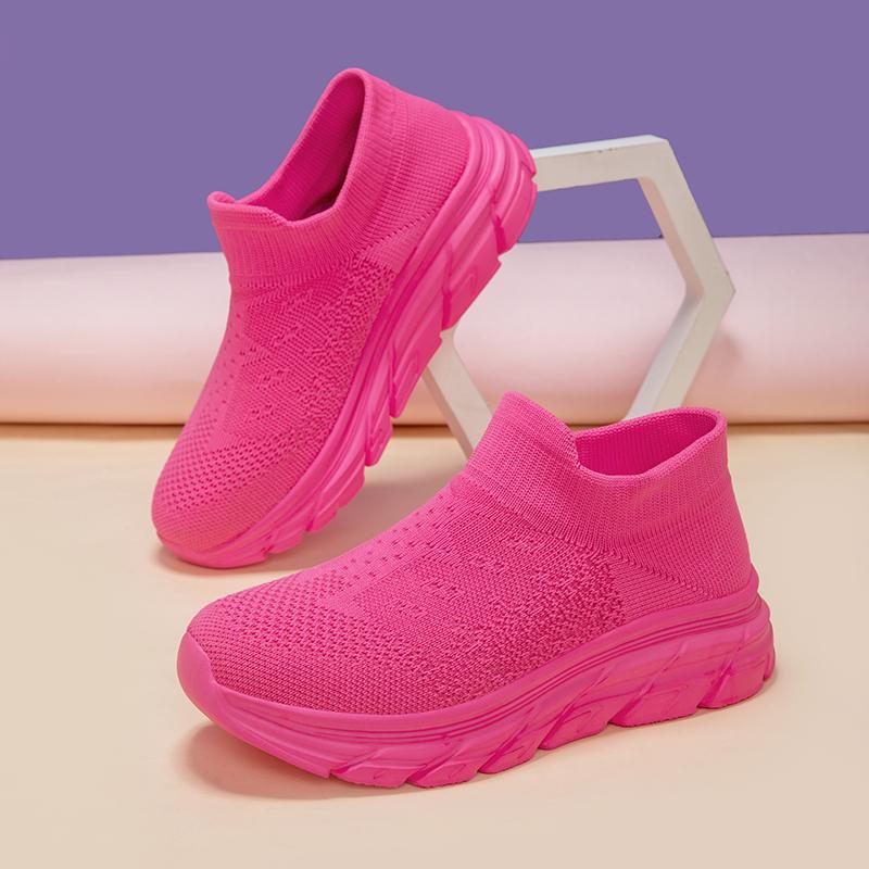 Women's Blue Green Yellow Pink Sport Shoes Men Casual Lightweight Slip on Walking Socks Shoes Couple Jogging Sneakers