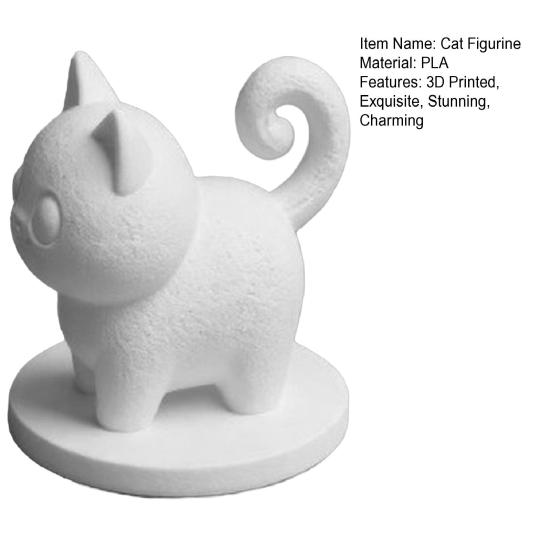 Милая 3D-печатная фигурка кошки, Маленькая мультяшная статуэтка котенка для офисной полки, Рабочего стола, Дома, Декора автомобиля, Коллекционные подарки для любителей кошек