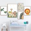 Jungle Animals Lion Crocodile Nursery Wall Art Print Canvas Painting Poster For Kids Boys Girls Children Rooms Learning Decor