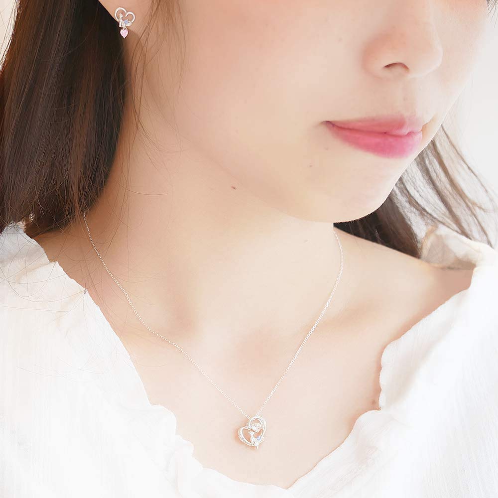 Серьги с камнями по месяцу рождения из высококачественного циркония в форме кошачьего сердца. Отлично подходят для женщин на день рождения, популярные, серебряные, в подарок! MIE3127CZ_PK (Декабрь