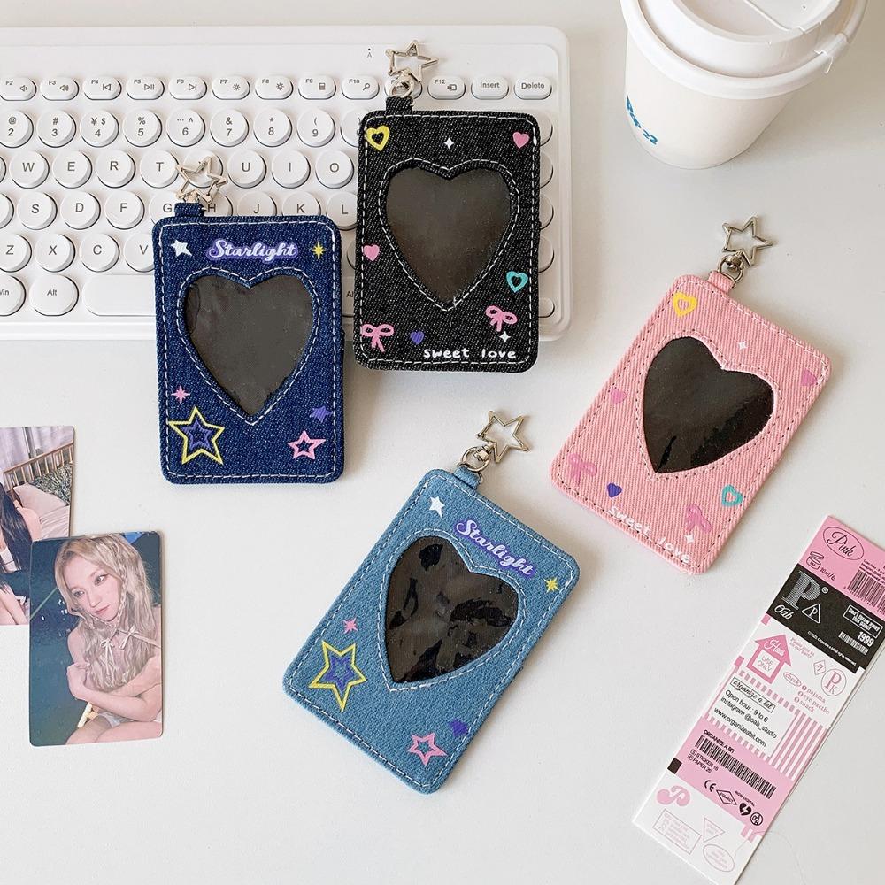 Trend Y2K Card Holder Denim with K-Pop Idol Photo Card Storage Case 3inch Photocard Holder Girls