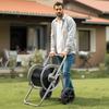 Water Hose Reel Cart, 6096/9144 cm High-Pressure Garden Hose Cart, Hoses Reel Carts with Two Wheels, Handle & Heavy-Duty Mesh Storage Basket, Portable