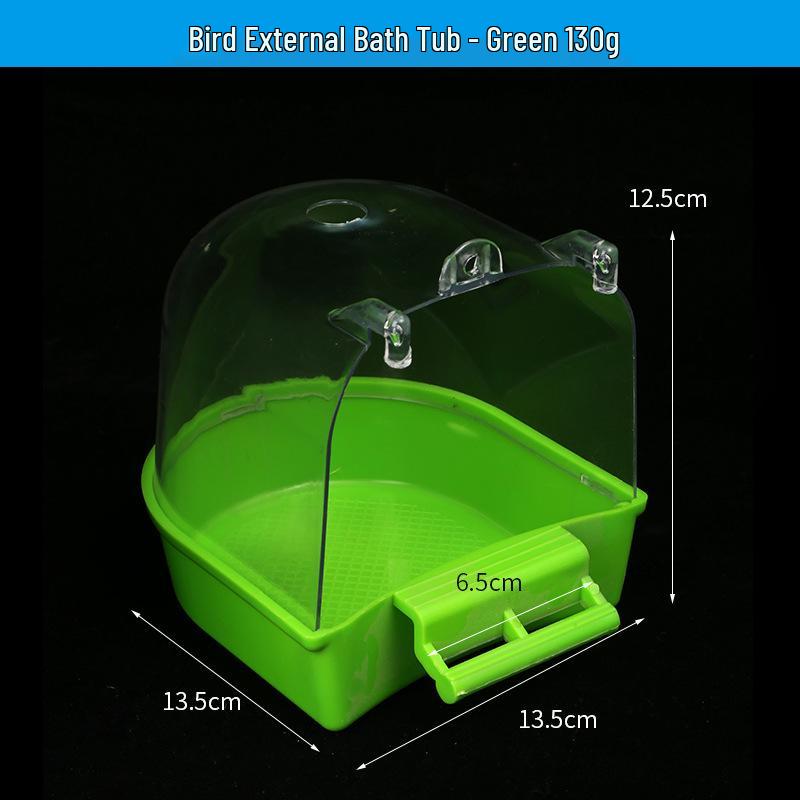 Portable Splash-Proof Bird Bathtub Cage Accessory for Cockatiels, Mynas, and Parrots