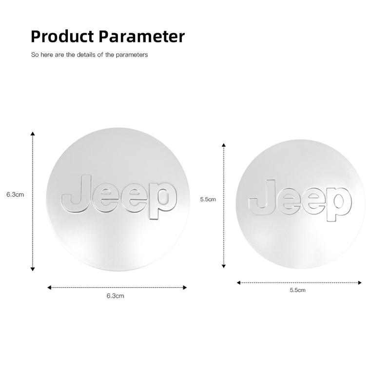 4Pcs 56mm Car Wheel Center Cover Stickers Hub Cap Sticker For Jeep Wrangler Grand Cherokee Avenger Compass Wagoneer Gladiator JL PSLVW1