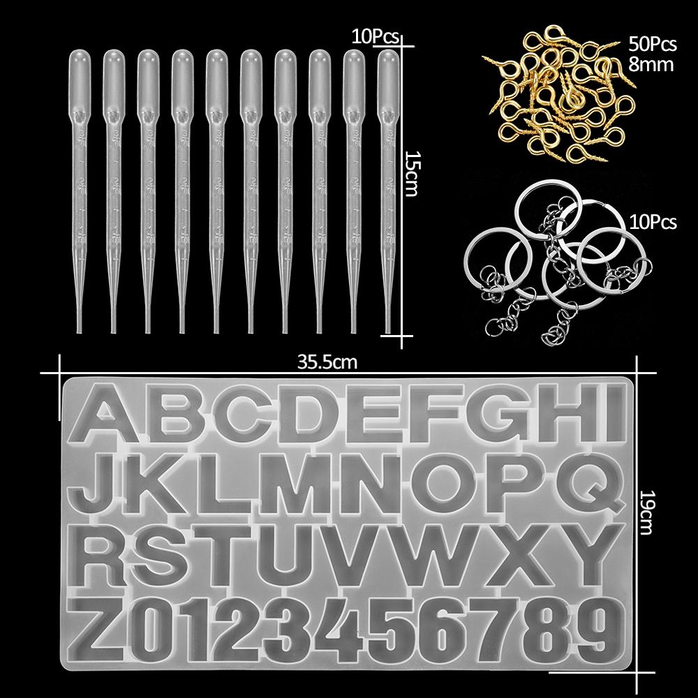 Resin Molds Silicone Kits with Epoxy Resin Supplies Dried Flowers Sparkling Powder DIY Necklace Earrings Pendant Jewelry Making