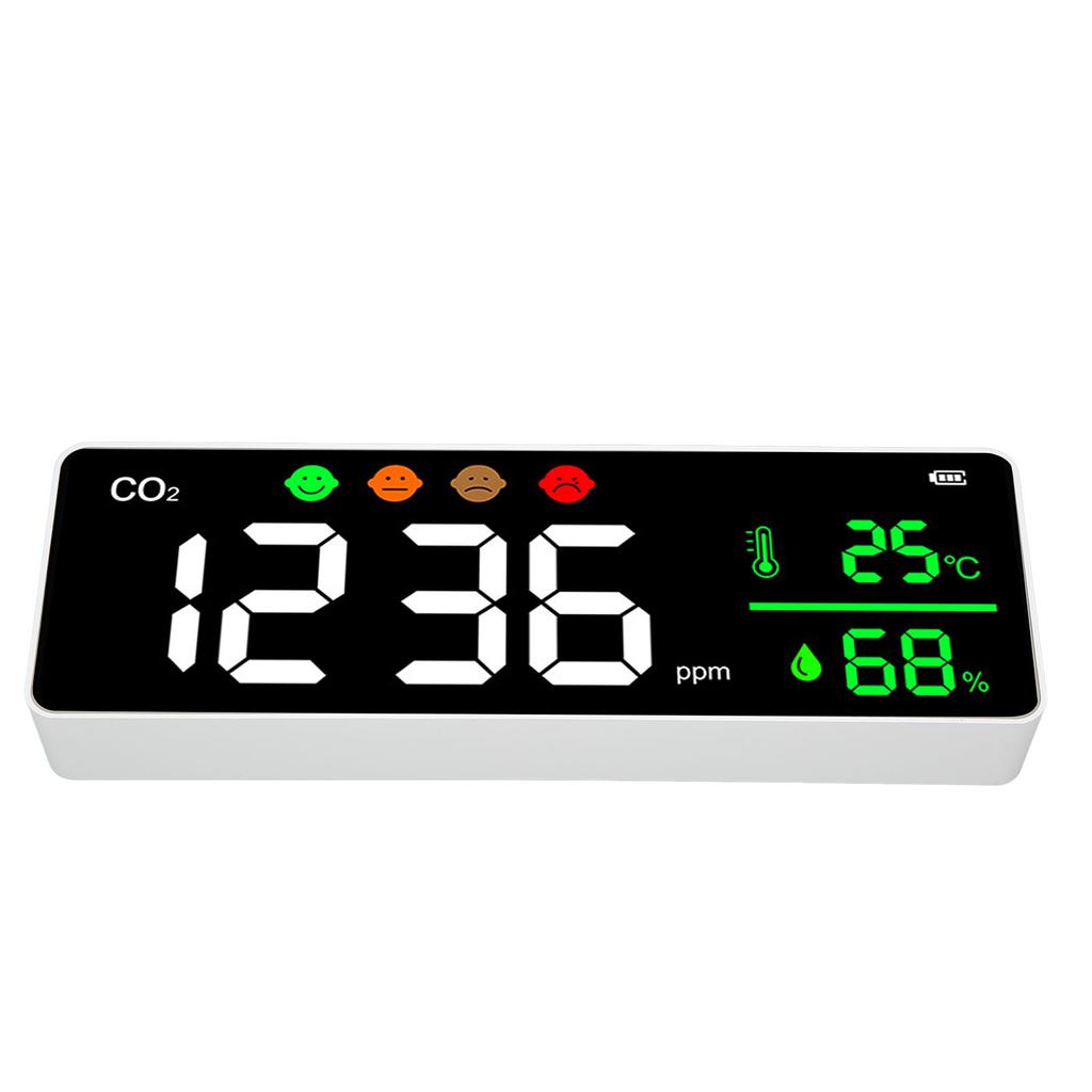 LED Screen Air Quality Monitor Wall Mount Digital Temperature CO2 Concentration Detector DM1306