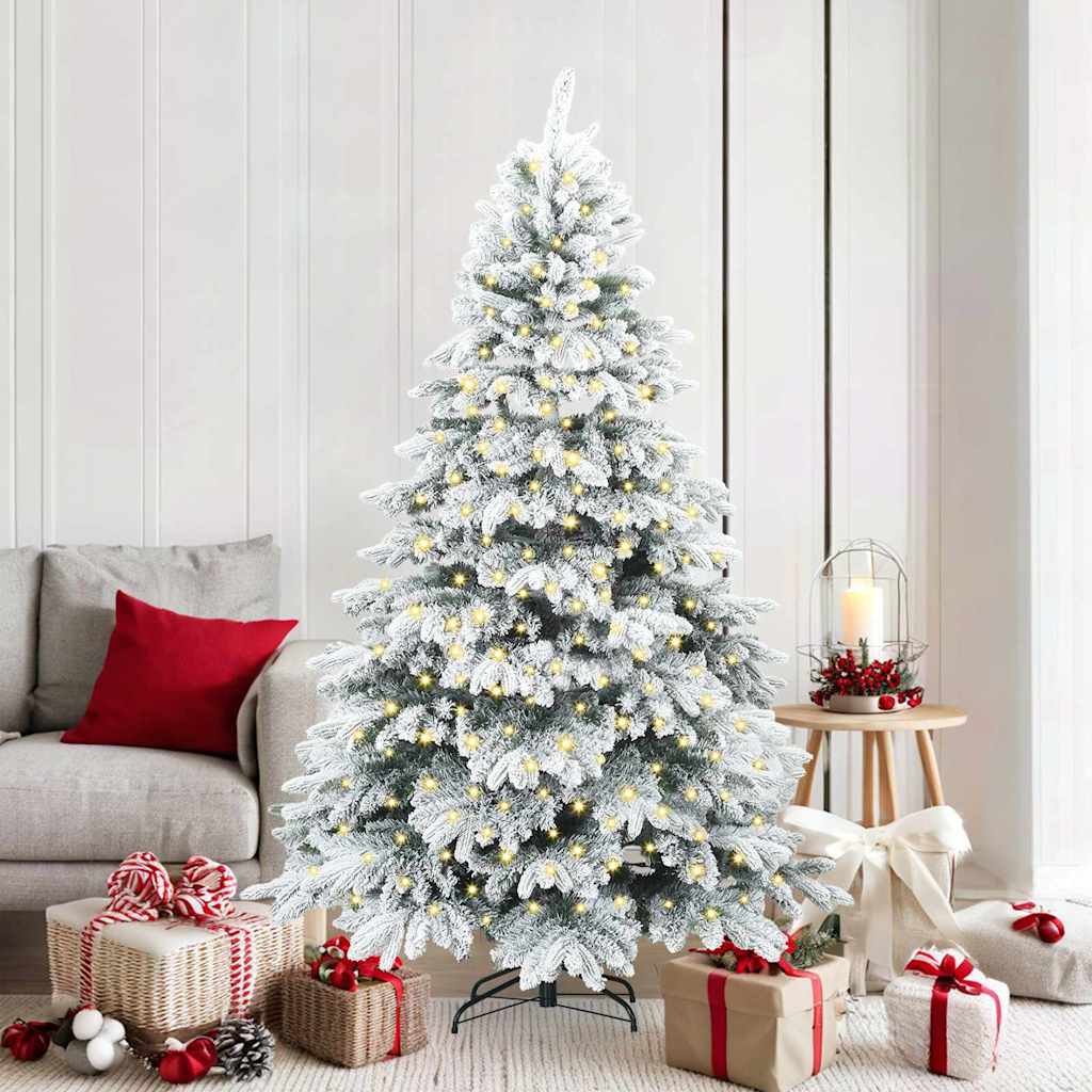 Artificial Christmas Tree with 300 LEDs Warm White 180 cm PE and PVC