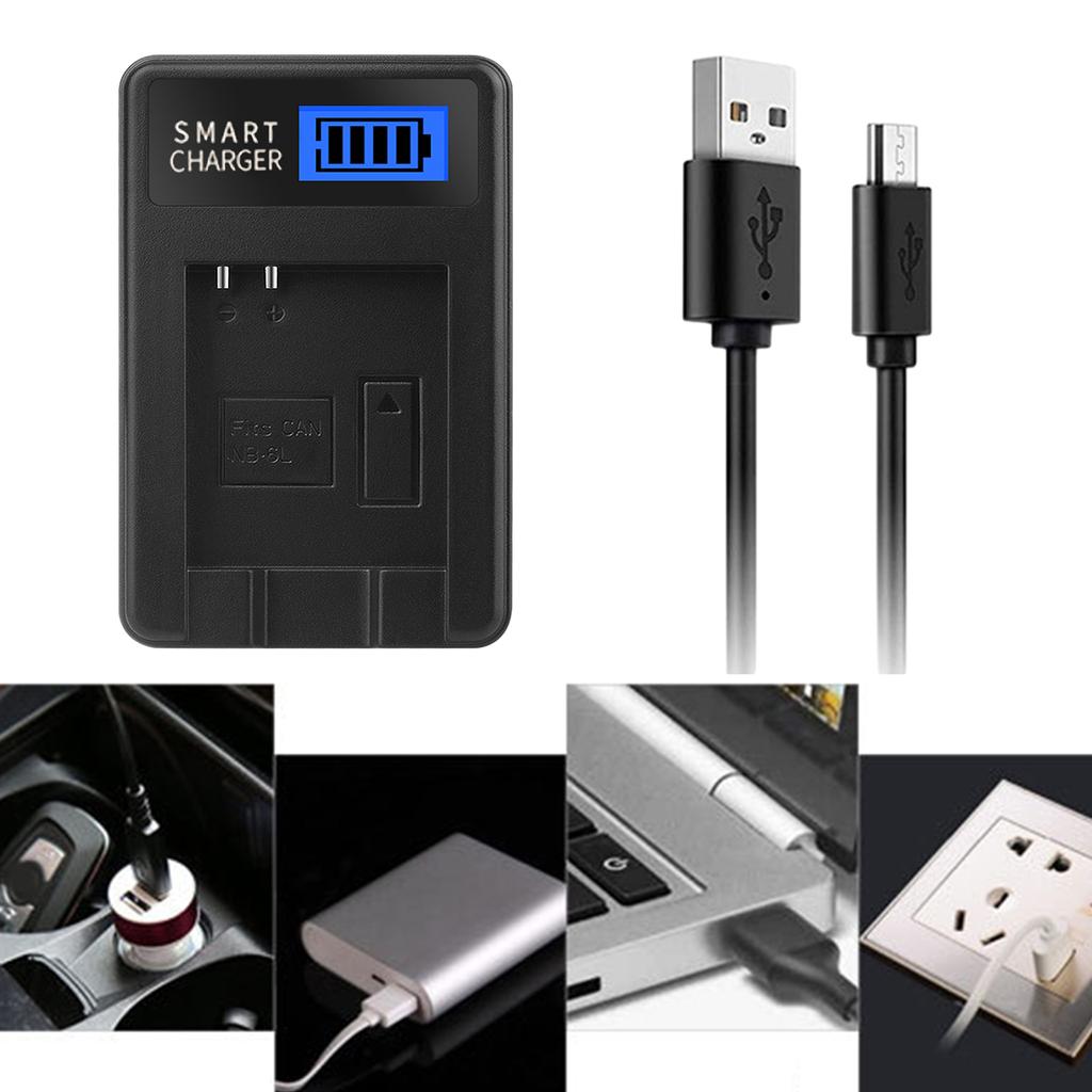 Compact ABS Camera Battery Charger LCD Display for Canon PowerShot SX710 Camera Versatile Charging Option USB Charger