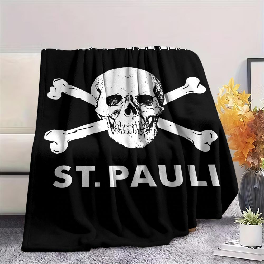 1PC Custom Name St.Pauli Patterned Flannel Blanket Suitable For All Seasons for Home Decor Warmth and Comfort Gifts Holiday Present